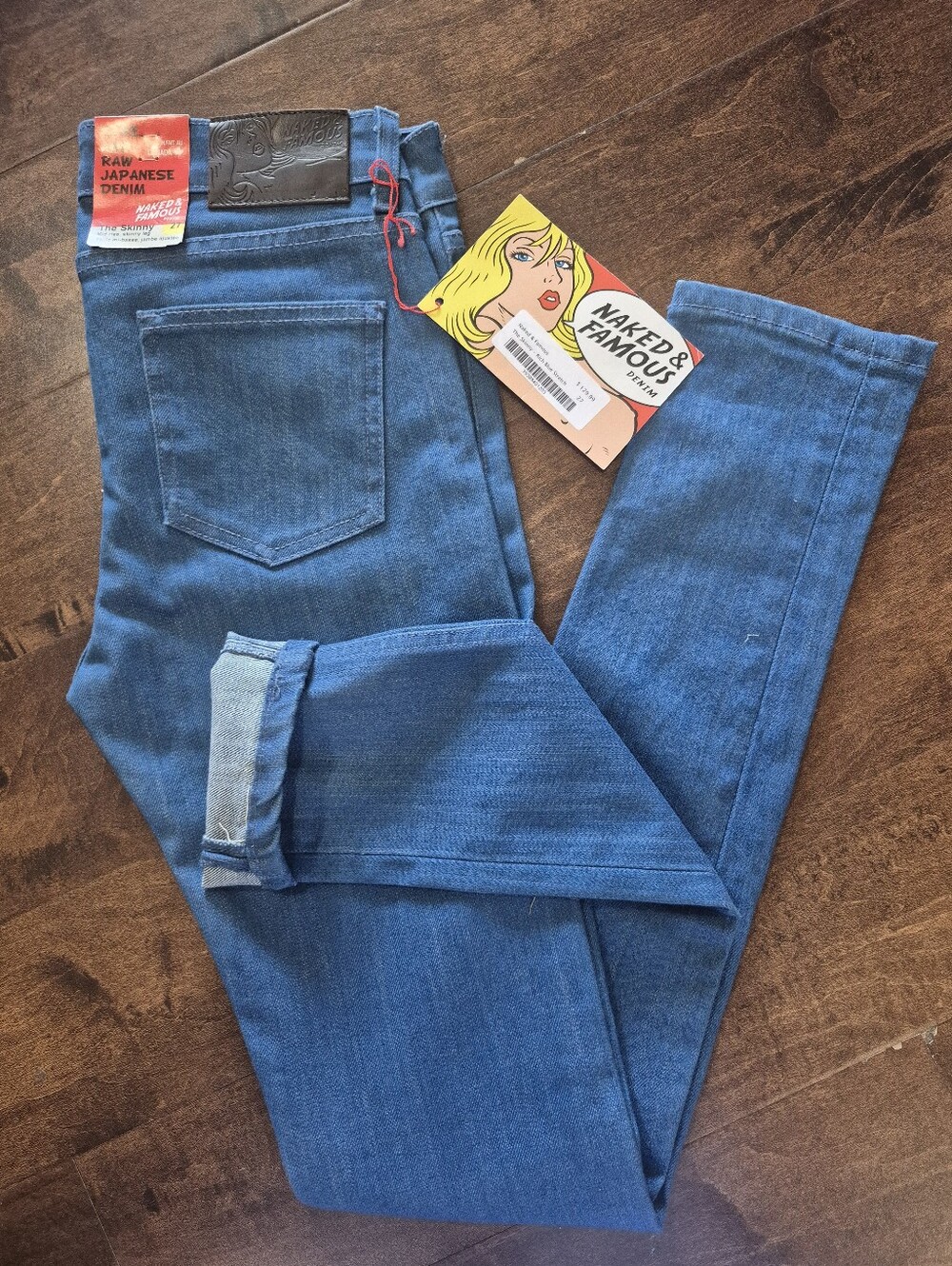 NWT 2012 Deadstock! Naked and Famous Skinny Mid-Rise Jeans Raw Japanese Denim